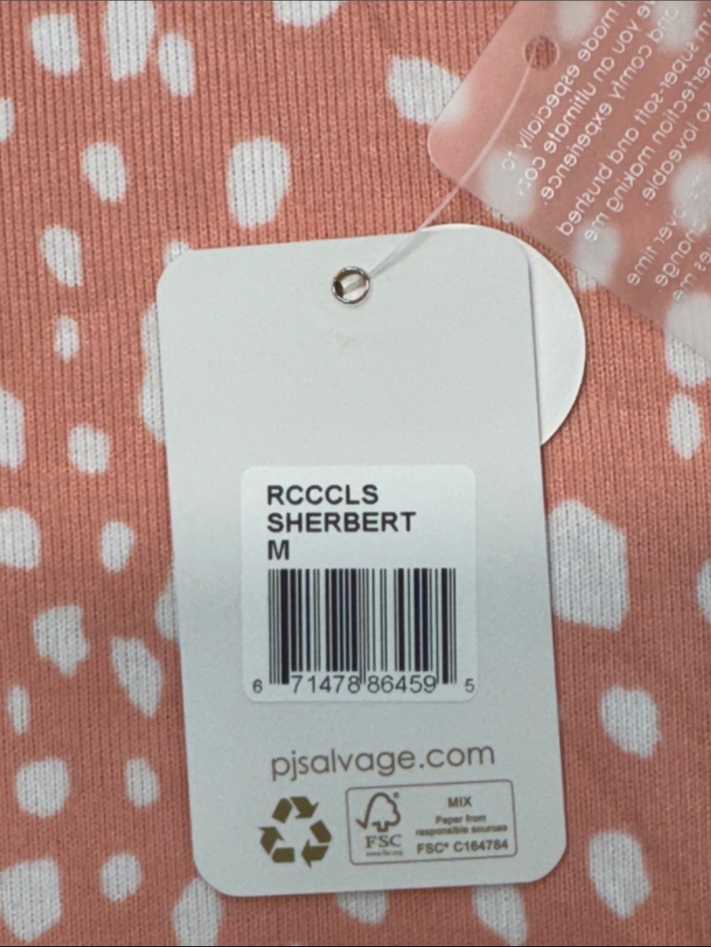 PJ Salvage Womens Coral Crystal Cove Printed Long Sleeve Pullover top medium - Picture 4 of 7